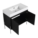 Freestanding Bathroom Vanity With Resin Sink And Storage Cabinet