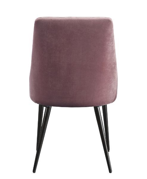 Caspian - Side Chair (Set of 2) - Pink Fabric & Black Finish - Atlantic Fine Furniture Inc