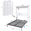 Queen Murphy Bed, Space Saving Design - White