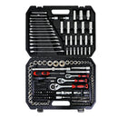 Tool Kit And Socket Wrench Set 216 Pieces Basic Portable Manual Repair Tool Set For Home Use Includes Case And Ratchet Wes And Wrenches - Black