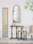 Large Wooden Rectangle Hanging Panel Decorative Wall Sculpture, Carved Wall Art - Beige