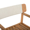 Creative Braided Acacia Wood Outdoor Dining Table And Chairs With Armrests (Set of 2) - Teak / White