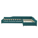 Upholstered Double Daybed With Trundle And Drawer