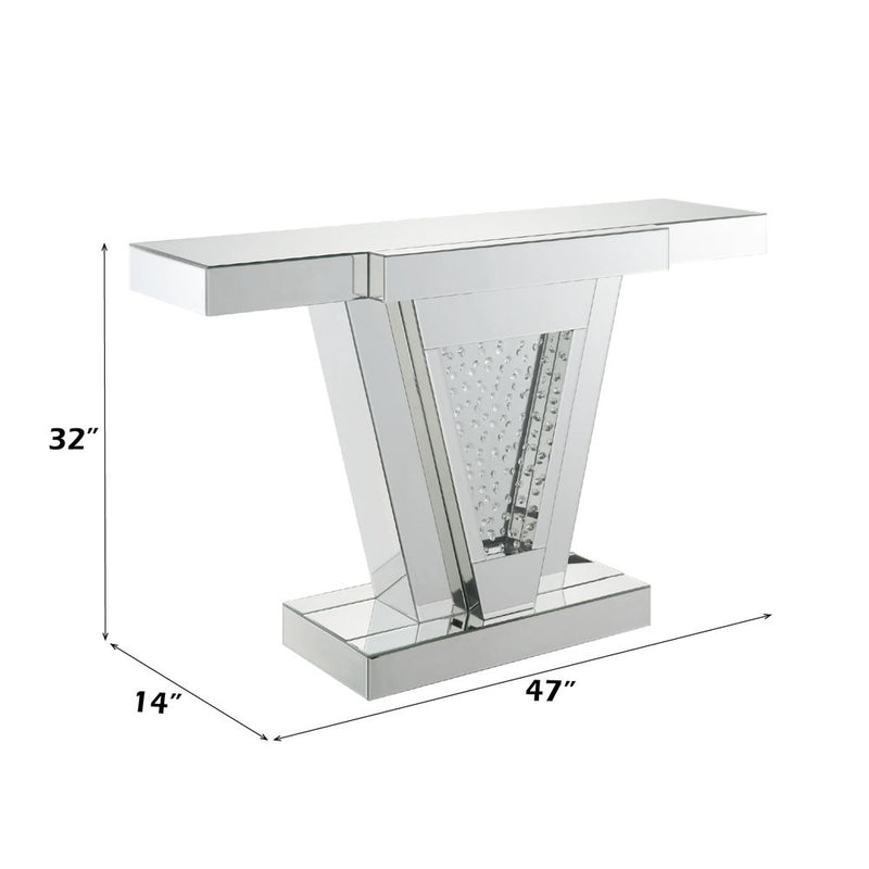 Nysa - Accent Table - Mirrored - Wood - 32" - Atlantic Fine Furniture Inc