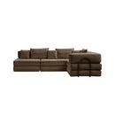 Modular L Shaped Floor Living Room Sofa Set With 6 Pillows