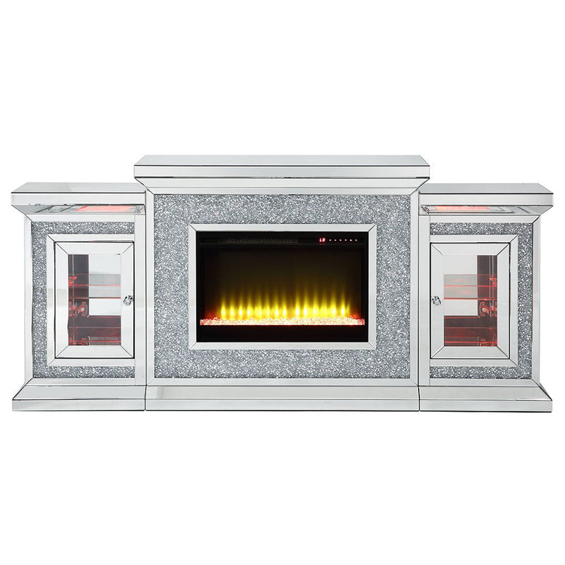 Noralie - Fireplace - Mirrored & Faux Diamonds - 39" - Atlantic Fine Furniture Inc