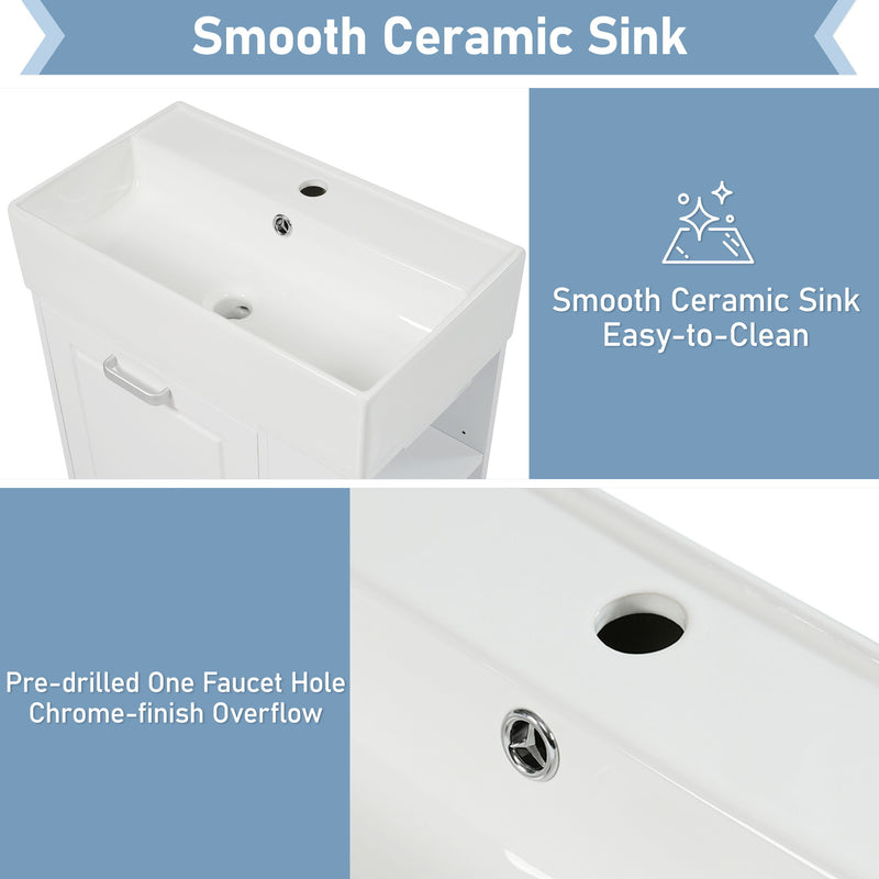 Modern Wall Mounted Bathroom Vanity With Sink, Soft Close Drawer, Adjustable Shelf, Toilet Paper Holder