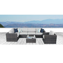 Wicker Seating Group Set With Table And Cushions