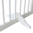 4 Panel Freestanding Pet Gate With Foldable Design And Support Feet - White