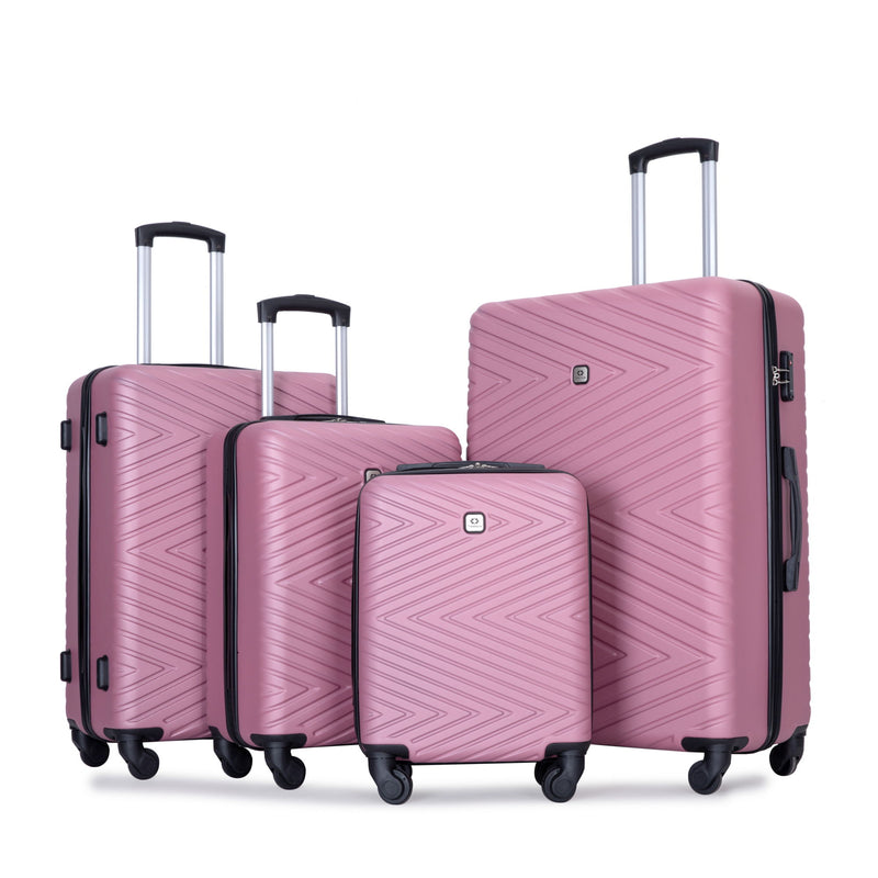 Luggage 4 Piece Lightweight Suitcase With Rotating Wheels With Tsa Lock,