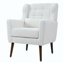 Modern Accent Chair, Chenille Arm Chairs For Living Room, Upholstered Mordern Armchair, Comfy Soft Padded Lounge Chair In Small Space, Bedroom, With Pillow, Solid Wood Leg