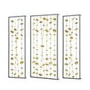Metal Decorative Wall Art With Frame, Wall Decor For Living Room (Set of 3) - Gold