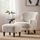 Boucle Fabric Upholstered Living Room Set With Tapered Legs - Cream - Cream