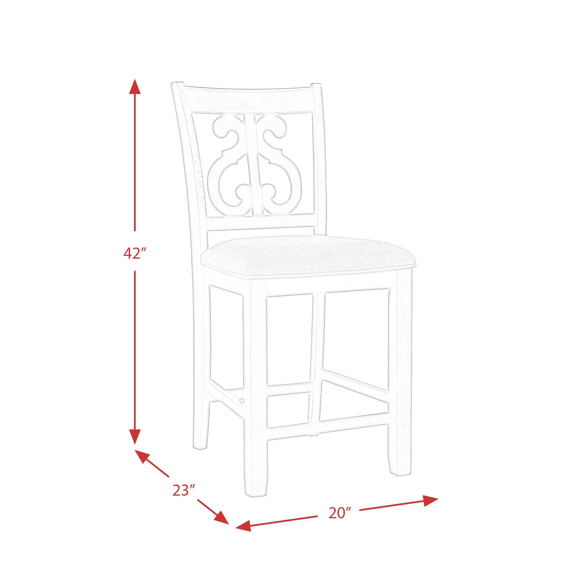 Stone - Counter Swirl Back Side Chair (Set of 2) - Smokey Walnut