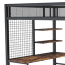 Heavy Duty Full Loft Bed With Desk & USB Charging Metal Frame With Storage Drawers And Staircase - Black
