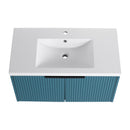 Contemporary Wall Mounted Bathroom Vanity With Resin Double Sink