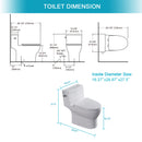 1 Piece Toilet, Soft Closing Seat - White