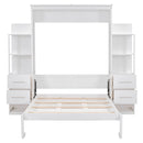 Murphy Wall Bed With Shelves, Drawers And LED Lights