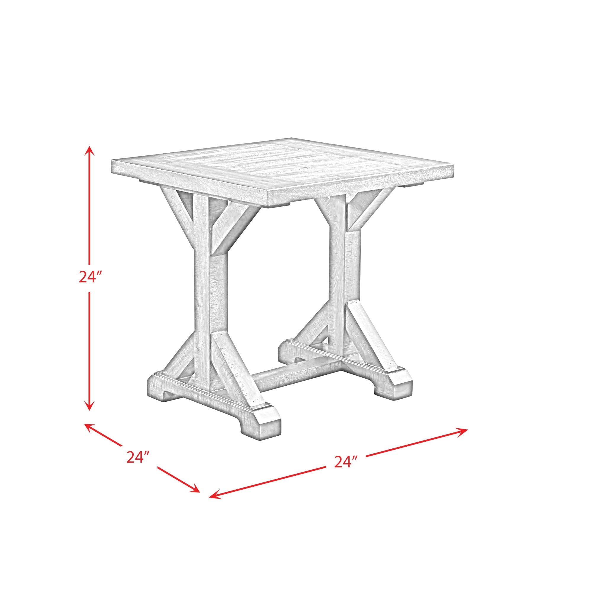 Finn - 3 Piece Accent Trestle Table Set (Coffee Table & Two End Tables) - Dark Walnut