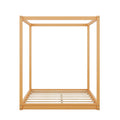 Wood Canopy Platform Bed With Support Legs And Airflow Slats