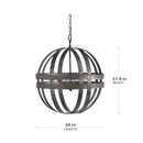 4 Light Galvanized Chandelier, Hanging Light Fixture With Adjustable Chain For Kitchen, Bulb Not Included - Gray