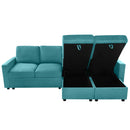 Convertible Sectional Sofa With Storage Chaise Lounges And USB Ports
