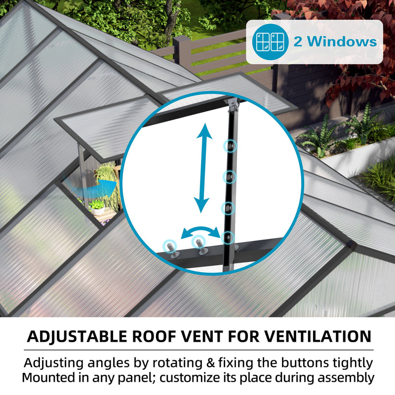 Gain Height Windproof Greenhouse All Season Outdoor Garden Shelter
