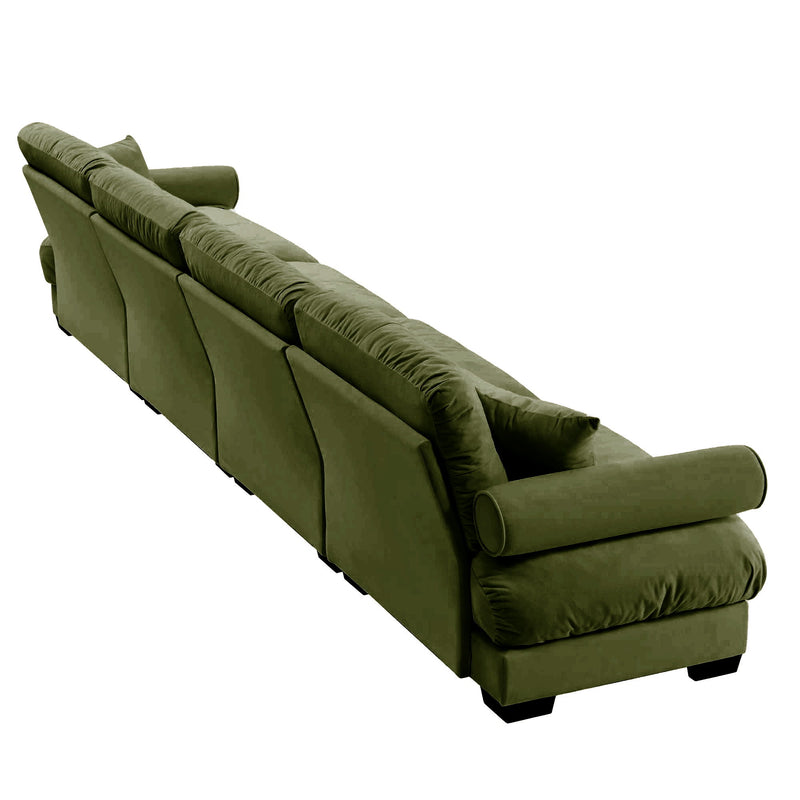 Super Comfort Oversized Modular Velvet Sectional Sofa, Deep Seat Convertible L Shaped Couch