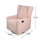 Landau Contemporary Fabric Upholstered Swivel Recliner