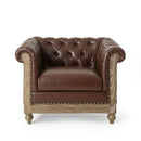 Luminex - Tufted Upholstered Club Chair With Nailhead Accents And Scrolled Tuxedo Arms