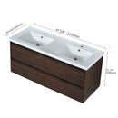 Modern Floating Bathroom Vanity With Dual Resin Sink, Soft Close Drawers
