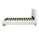 Elegant Boucle Upholstered Bed With Solid Wood Feet