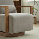 Swivel Modern Upholstered Accent Chair With Armrests