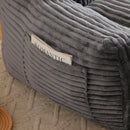 Giant Plush Bean Bag Chair With Armrests And Footstool