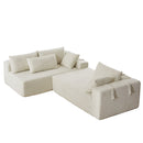 Modern Chenille Upholstered Sectional Sofa Couch Set With 6 Pillows,Free Combination
