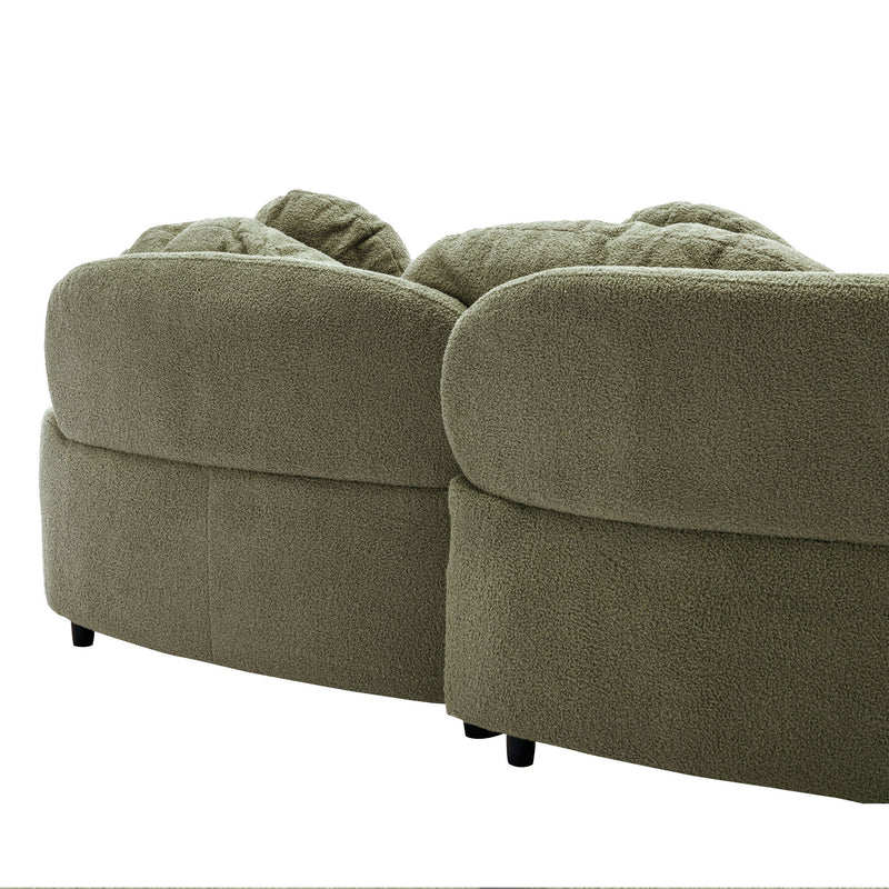 Modern Living Room Sofa Lamb Velvet Upholstered For Home