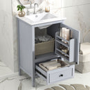 20" Bathroom Vanity With Sink, Bathroom Cabinet With A Door, Door Shelf Storage And Adiustable Foot Pads, A Drawer - Gray
