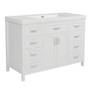 Bathroom Vanity With Sink, 2 Doors 8 Drawers, Soft Close System, Classic Design
