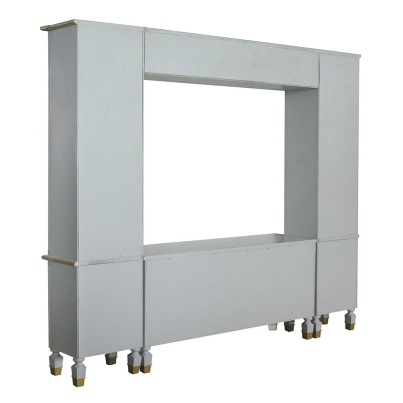 House - Marchese Entertainment Center - Pearl Gray Finish - Atlantic Fine Furniture Inc