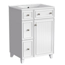 Transitional Style Bathroom Vanity Cabinet With Ceramic Sink
