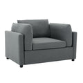 Wide Modern Oversized Armchair With Ottoman Stool, Single Sofa With Lumbar Support, Accent Chair