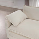 Modern 2 Seater With 4 Pillows, Upholstered Deep Seating Loveseat