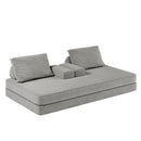 Multifunctional Convertible Sofa Bed With 2 Tumbler Backrests And 2 Pillows, Deep Seat Couch