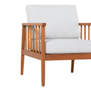 Contemporary Cushioned Eucalyptus Wood Patio Accent Chair