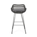 Outdoor Rattan Bar Chair With Metal Legs