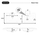 Vanity Top With Undermount Rectangular Double Sinks, Faucet Holes - White