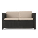 Puerta - Loveseat Outdoor Seating With Water Resistant Cushions - Dark Brown