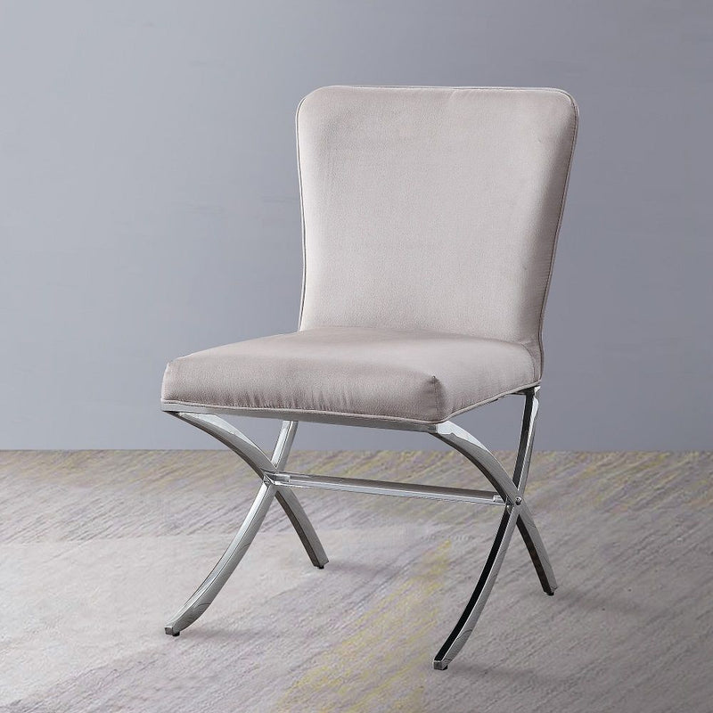 Daire - Side Chair (Set of 2) - Velvet & Chrome - Atlantic Fine Furniture Inc