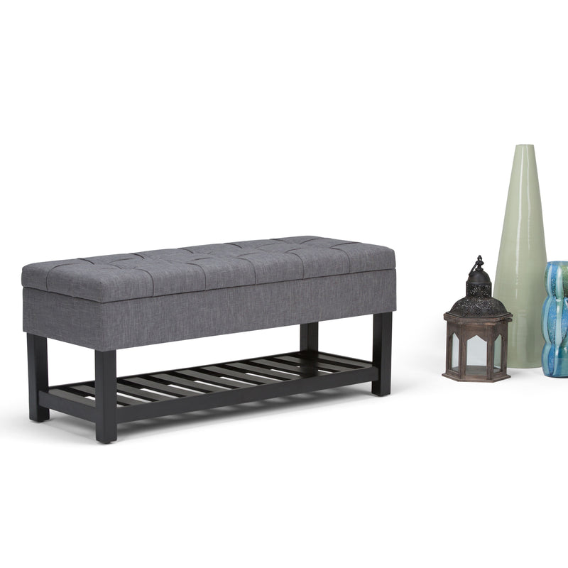 Saxon - Upholstered Transitional Storage Ottoman Bench