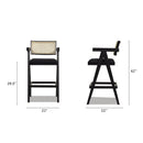 Milan - Modern Webbing Back Stool With Arms (Set of 3)